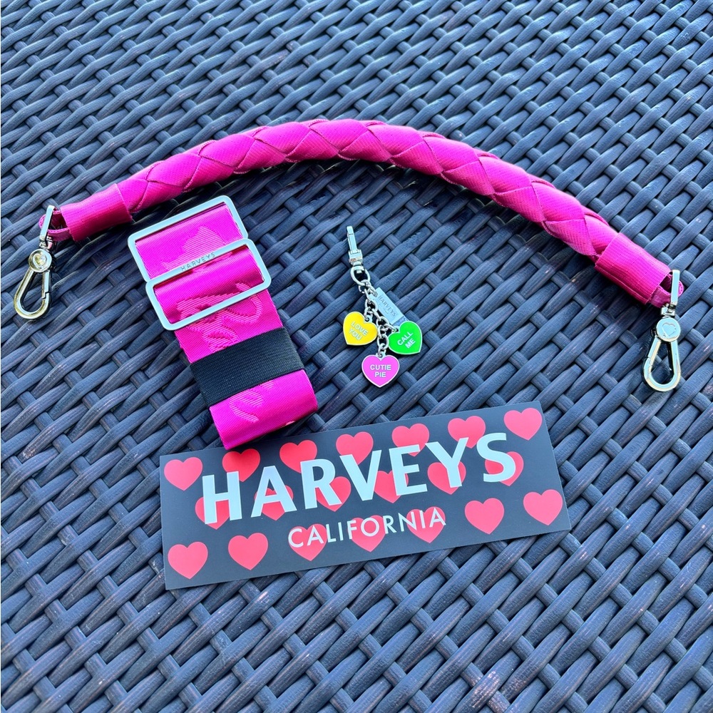 Harveys Pink Bag Straps and Charm BN
